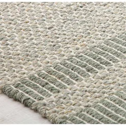 Olive Striped Border Area Rug