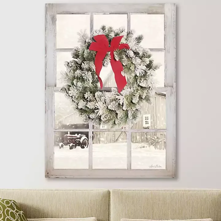 On The Farm Window View Canvas Art Print