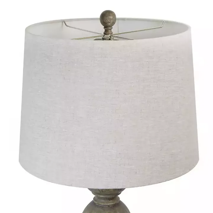 Opal Gray Rustic Wood Table Lamps, Set of 2