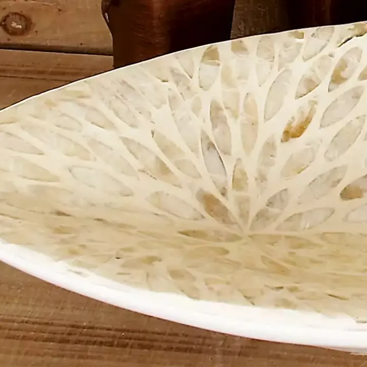 Opalescent Mussel Shell Inlay Bowl