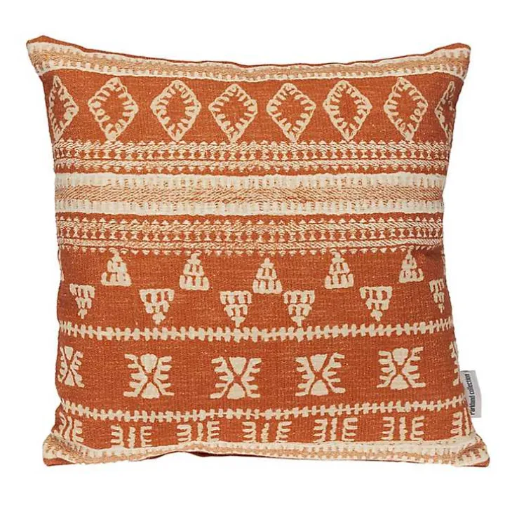 Orange Boho Print Pillow
