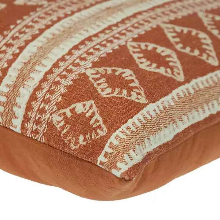 Orange Boho Print Pillow