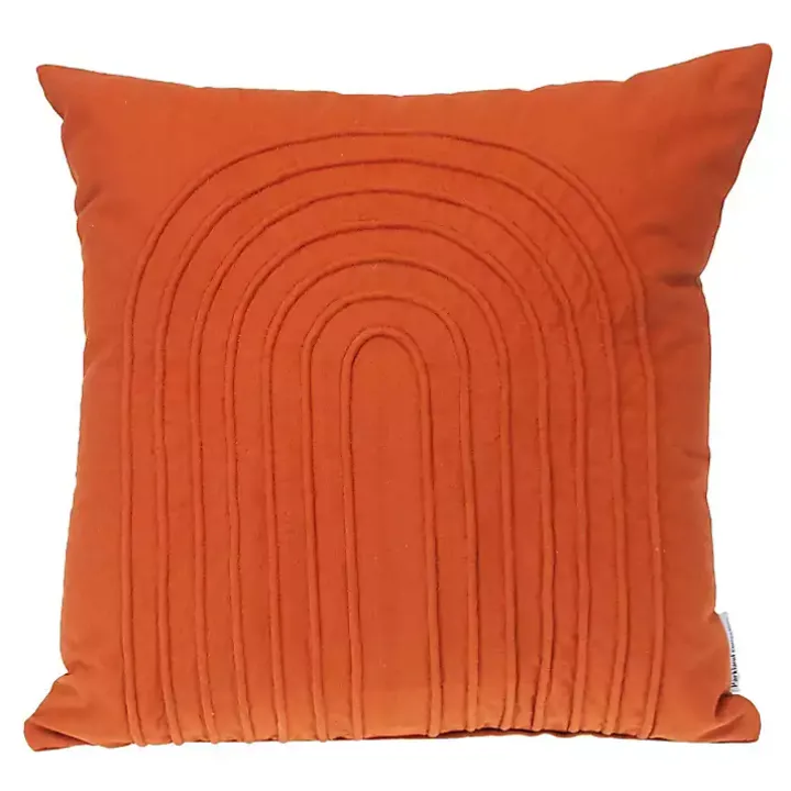 Orange Curved Stripes Pillow