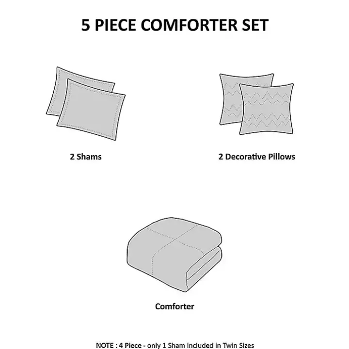 Orange Damask 5-pc. Full/Queen Comforter Set