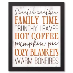 Orange Fall Things Framed Canvas Art Print