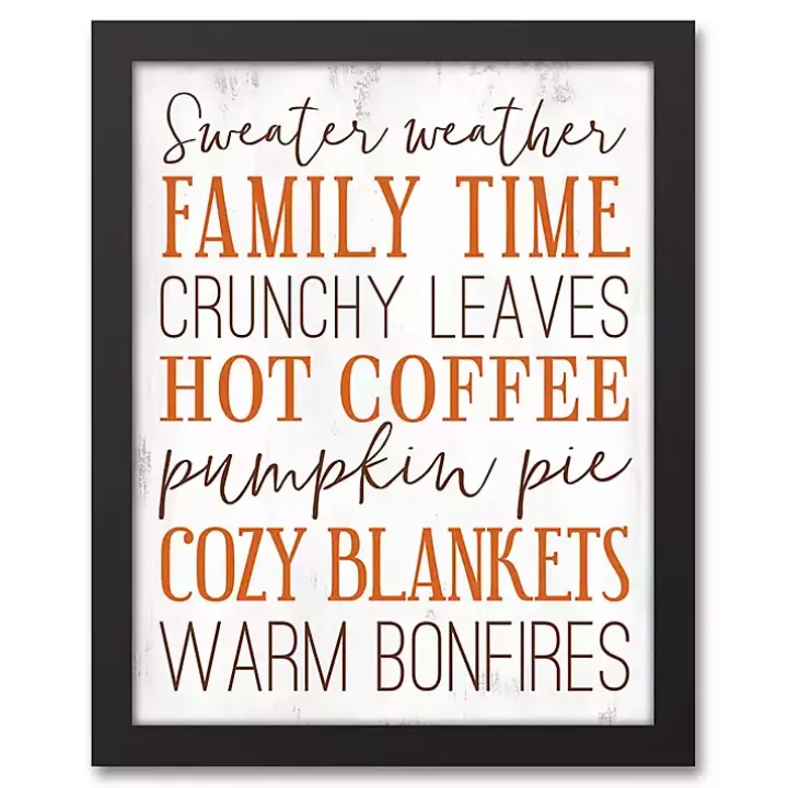 Orange Fall Things Framed Canvas Art Print