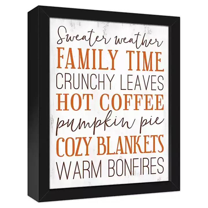 Orange Fall Things Framed Canvas Art Print