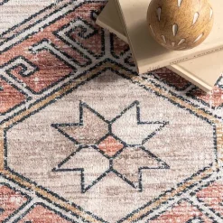 Orange Global Motif Washable Runner