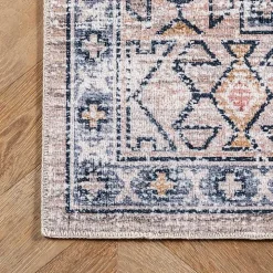 Orange Global Motif Washable Area Rug, 4x6