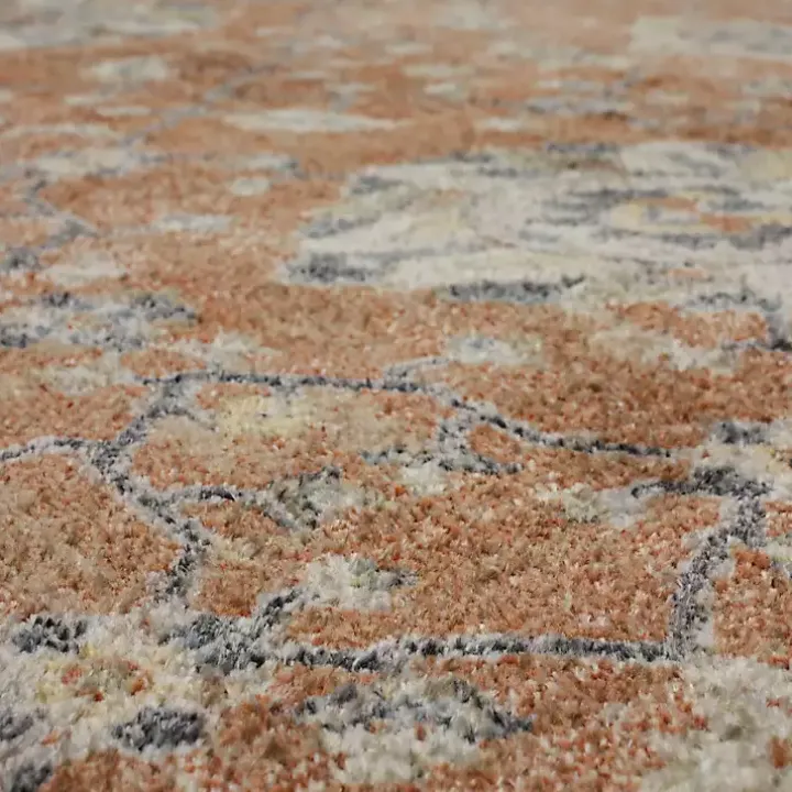 Orange Granary Floral Area Rug, 6x9