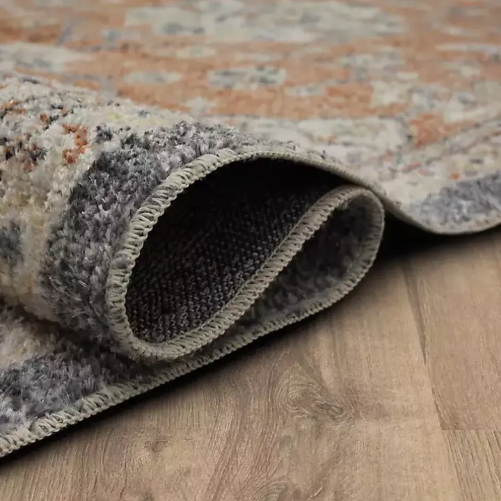Orange Granary Floral Area Rug, 8x10
