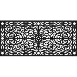 Ornate Art Deco Rubber Doormat, 48x22 in.