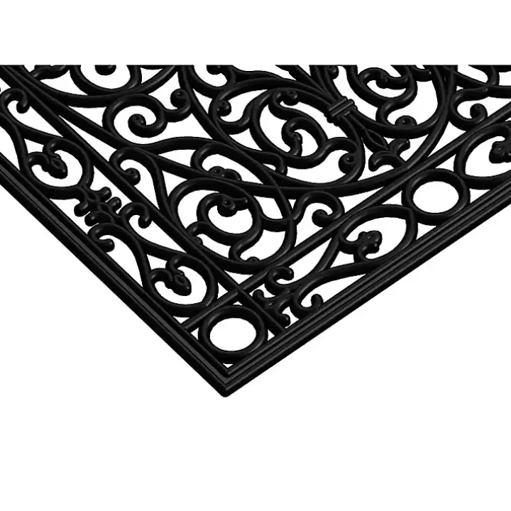 Ornate Art Deco Rubber Doormat, 48x22 in.
