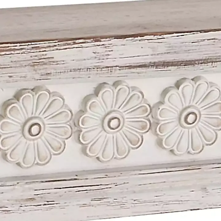 Ornate Farmhouse Wooden Wall Shelf, 36 in.