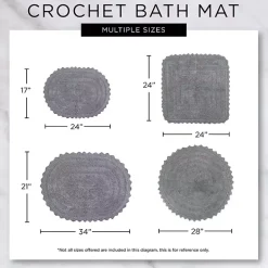 Oval Classic Ivory Crochet Bath Mat