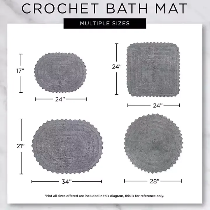 Oval Classic Ivory Crochet Bath Mat