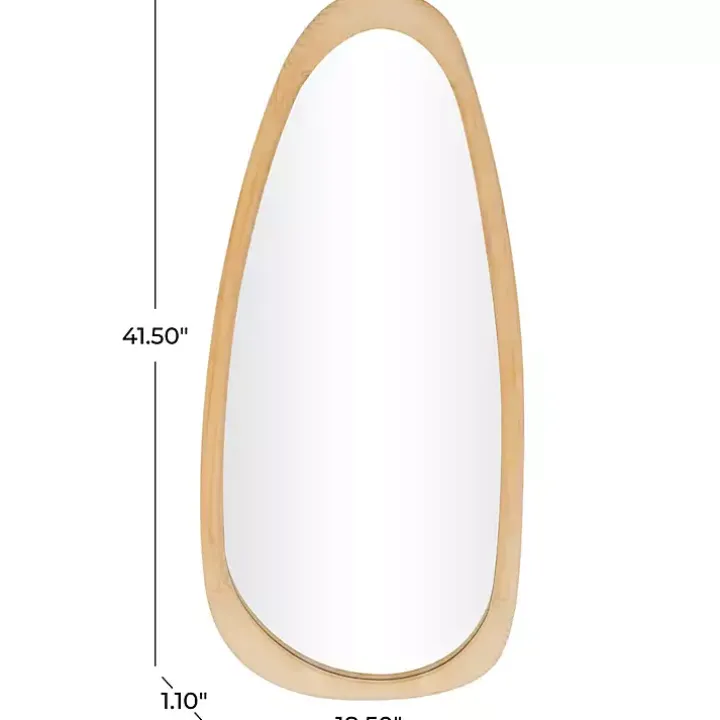 Oval Natural Wood Wall Mirror