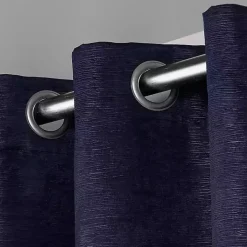 Oxford Navy Thermal Curtain Panel Set, 96 in.
