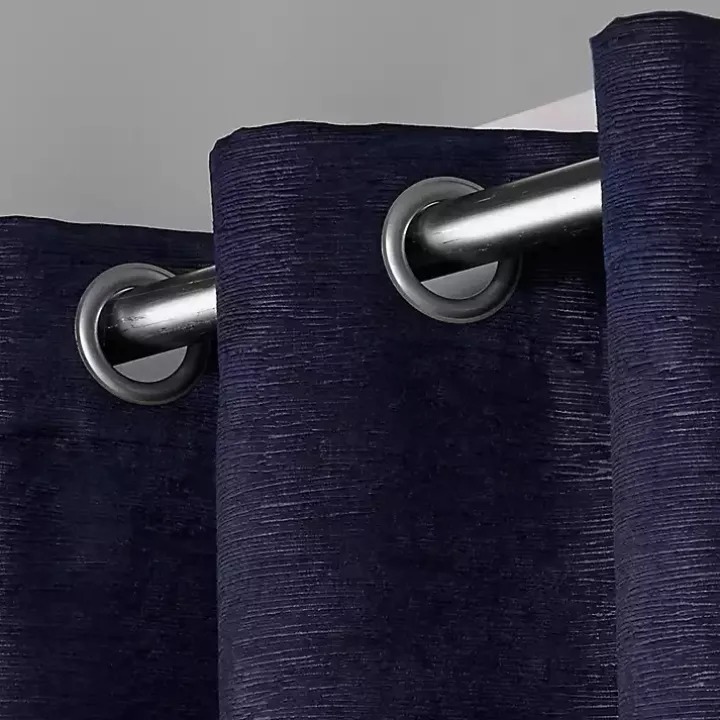 Oxford Navy Thermal Curtain Panel Set, 96 in.