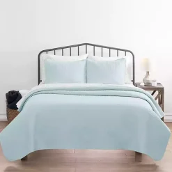 Pale Blue Herring 3-pc. Queen Quilted Coverlet Set