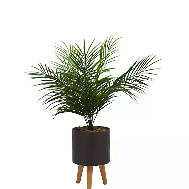 Palm Arrangement in Gray Footed Pot