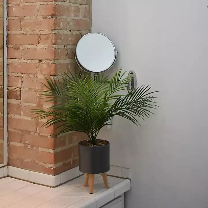 Palm Arrangement in Gray Footed Pot