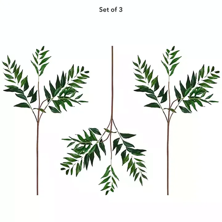 Palmate Fern Stems, Set of 3