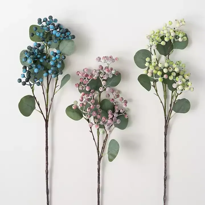 Pastel Berry Cluster Stems, Set of 3
