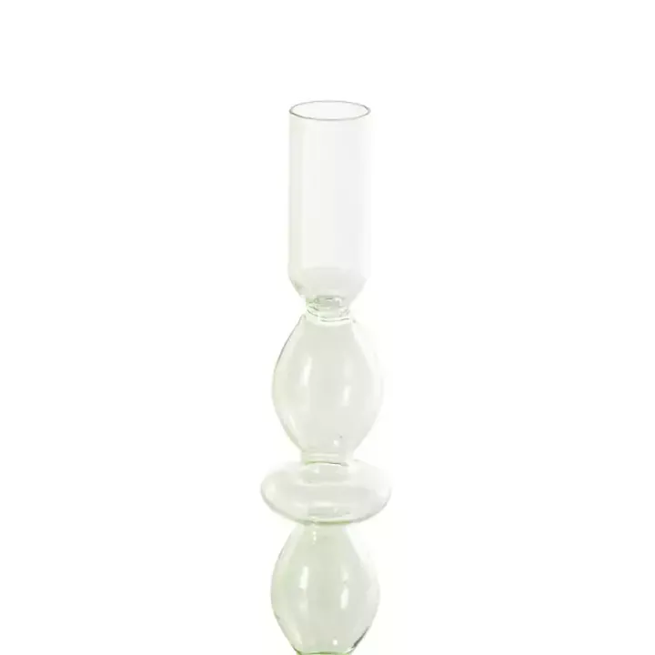 Pastel Glass Taper Candle Holders, Set of 3