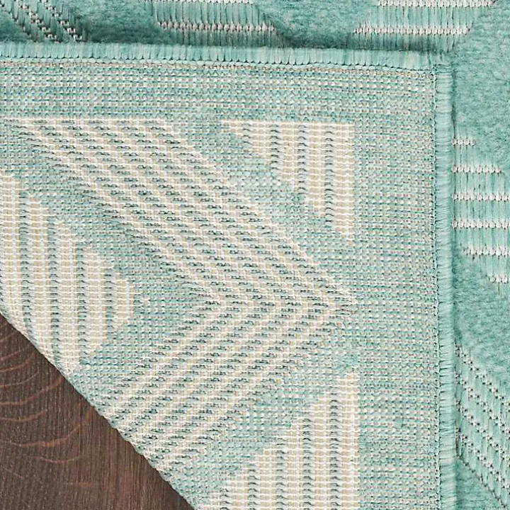 Pastel Lime Diamond Outdoor Area Rug, 6x9