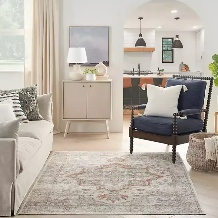 Pastel Medallion Washable Area Rug, 5x7