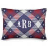 Patriotic Argyle Monogram Indoor/Outdoor Pillow