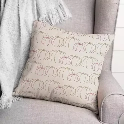 Patterned Pumpkin Outdoor Throw Pillow