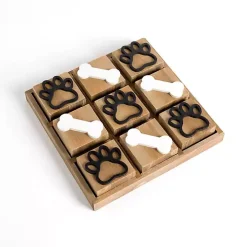 Paw Print & Dog Bone Wooden Tic-Tac-Toe Set