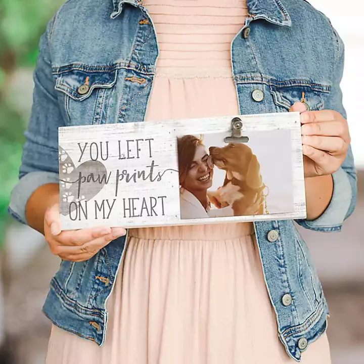 Paw Prints on My Heart Clip Picture Frame