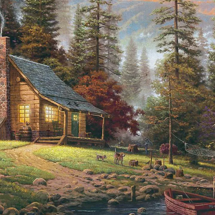 Peaceful Retreat Framed Canvas Art Print