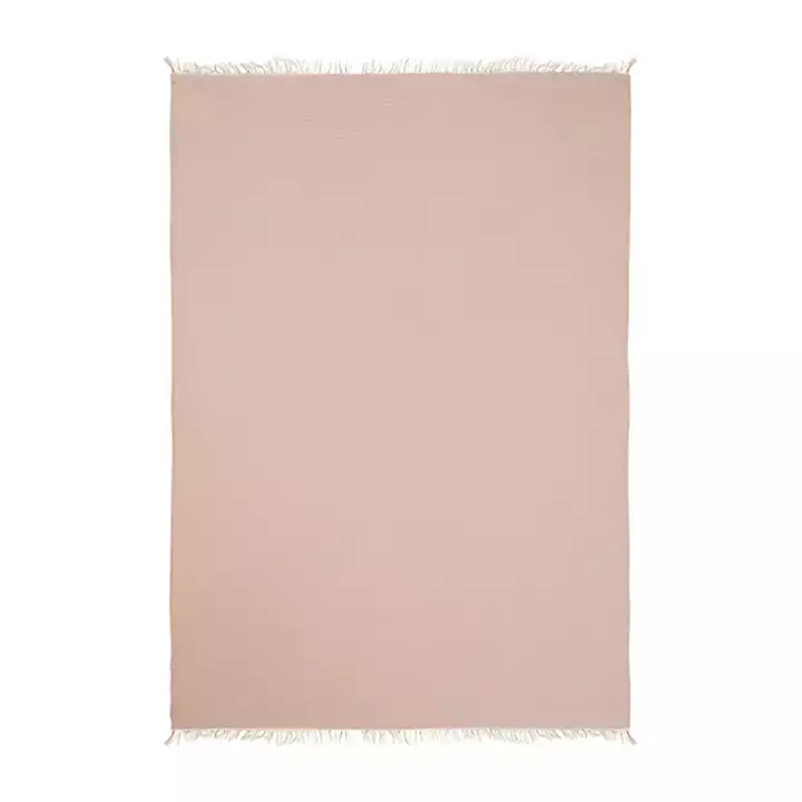 Peach Crinkled Cotton Fringe Throw