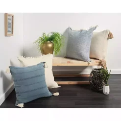 Peach Gauze Organic Fringe Throw Pillow