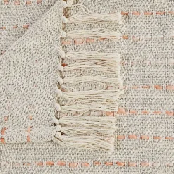 Peach Shimmer Stripe Woven Throw