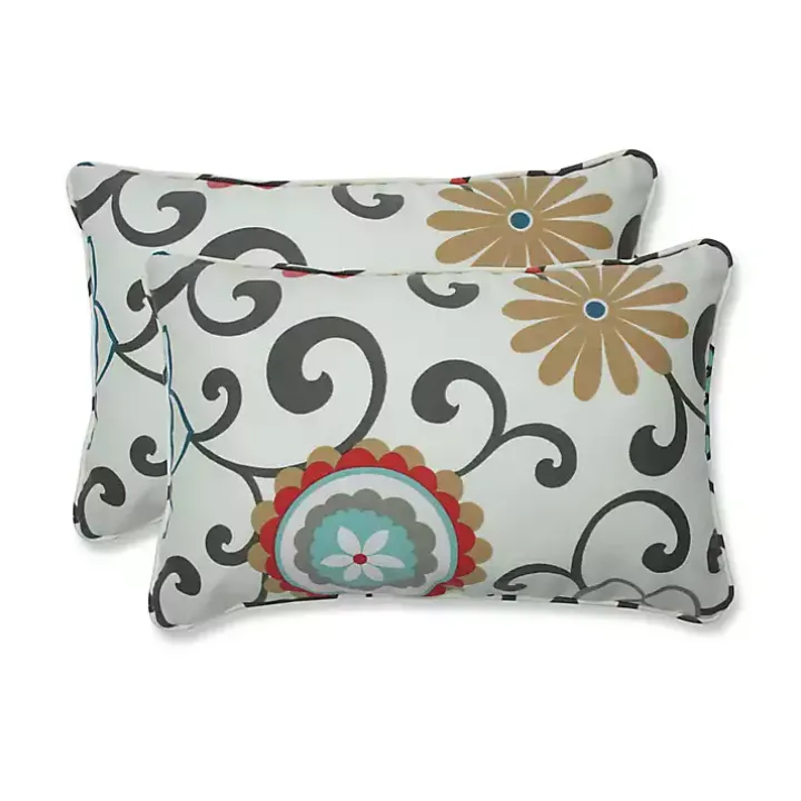 Peachtini Pom Pom Play Accent Pillows, Set of 2