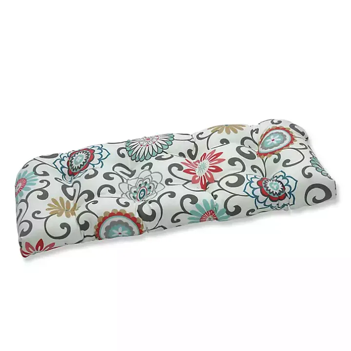 Peachtini Pom Pom Play Wicker Loveseat Cushion