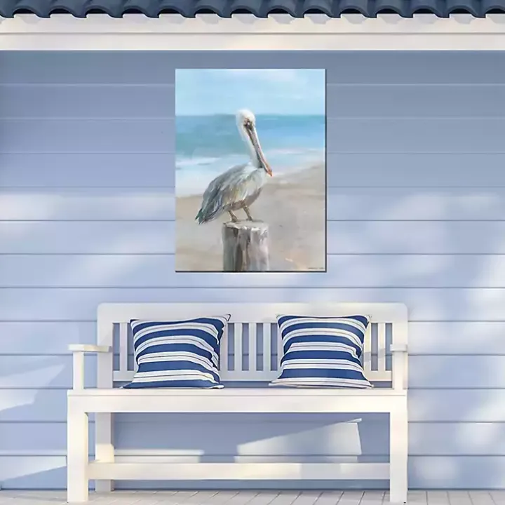 Pelican Portrait Outdoor Canvas Art Print