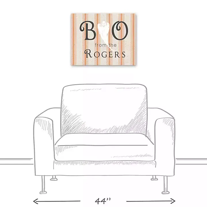 Personalized Boo Ghostly Stripes Wall Plaque
