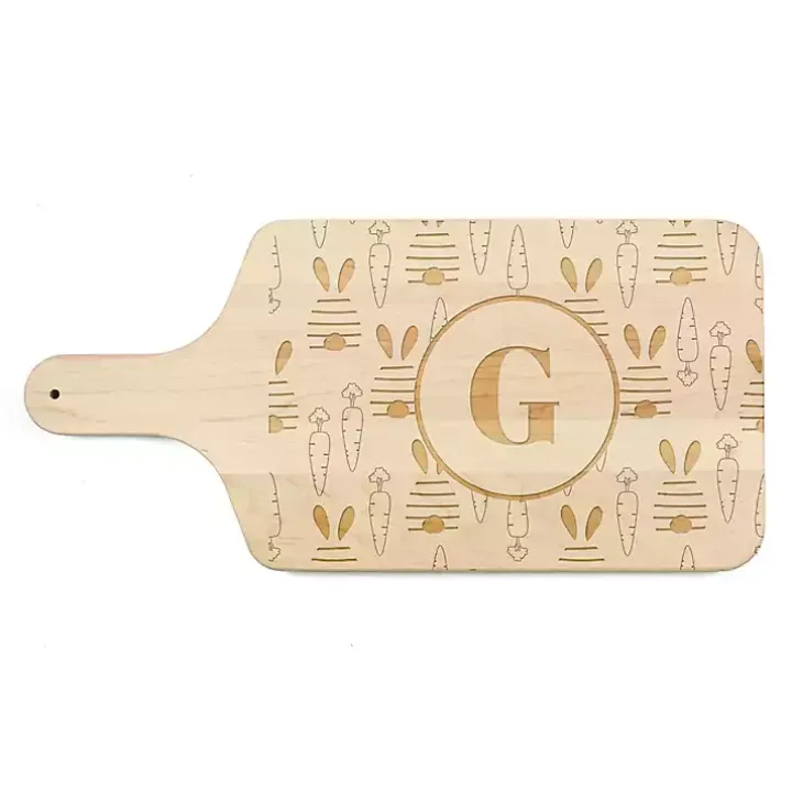 Personalized Bunny and Carrot Maple Serving Board