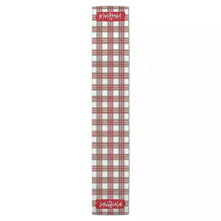 Personalized Christmas Plaid Table Runner, 72 in.