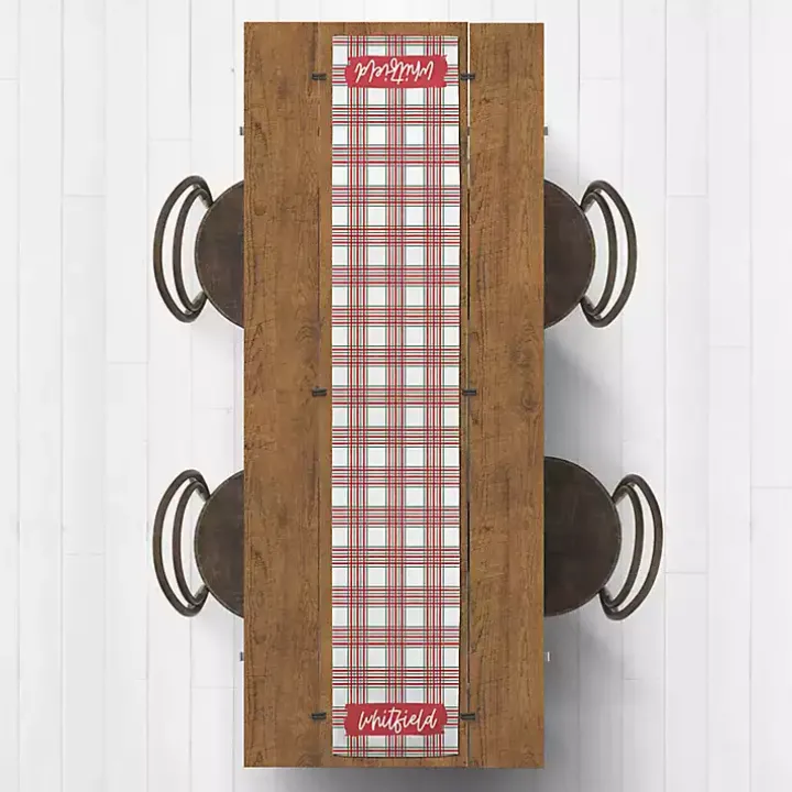 Personalized Christmas Plaid Table Runner, 72 in.