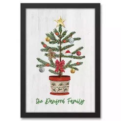Personalized Christmas Tree Framed Canvas Print
