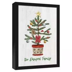 Personalized Christmas Tree Framed Canvas Print
