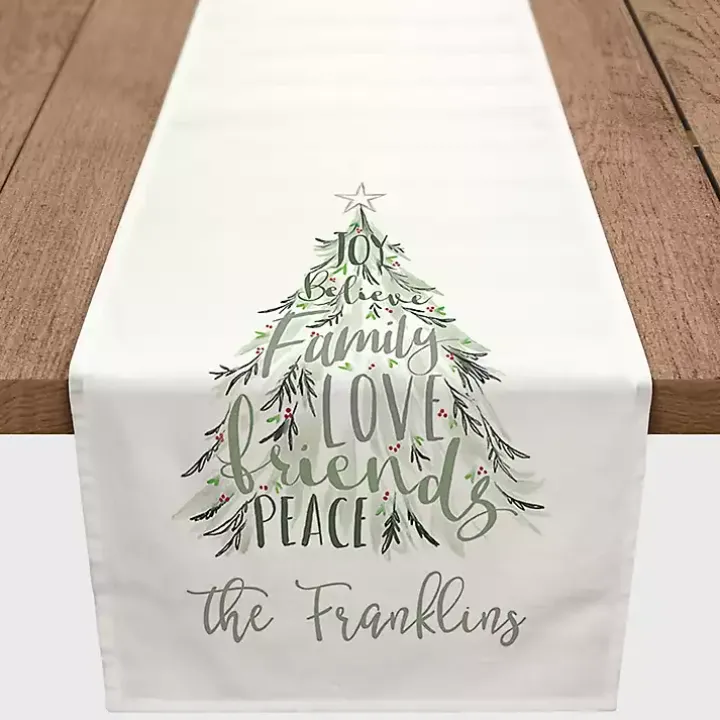 Personalized Christmas Words Table Runner, 72 in.