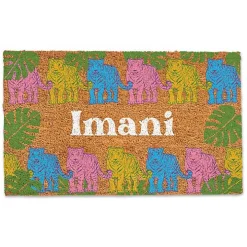 Personalized Colorful Tigers Coir Doormat